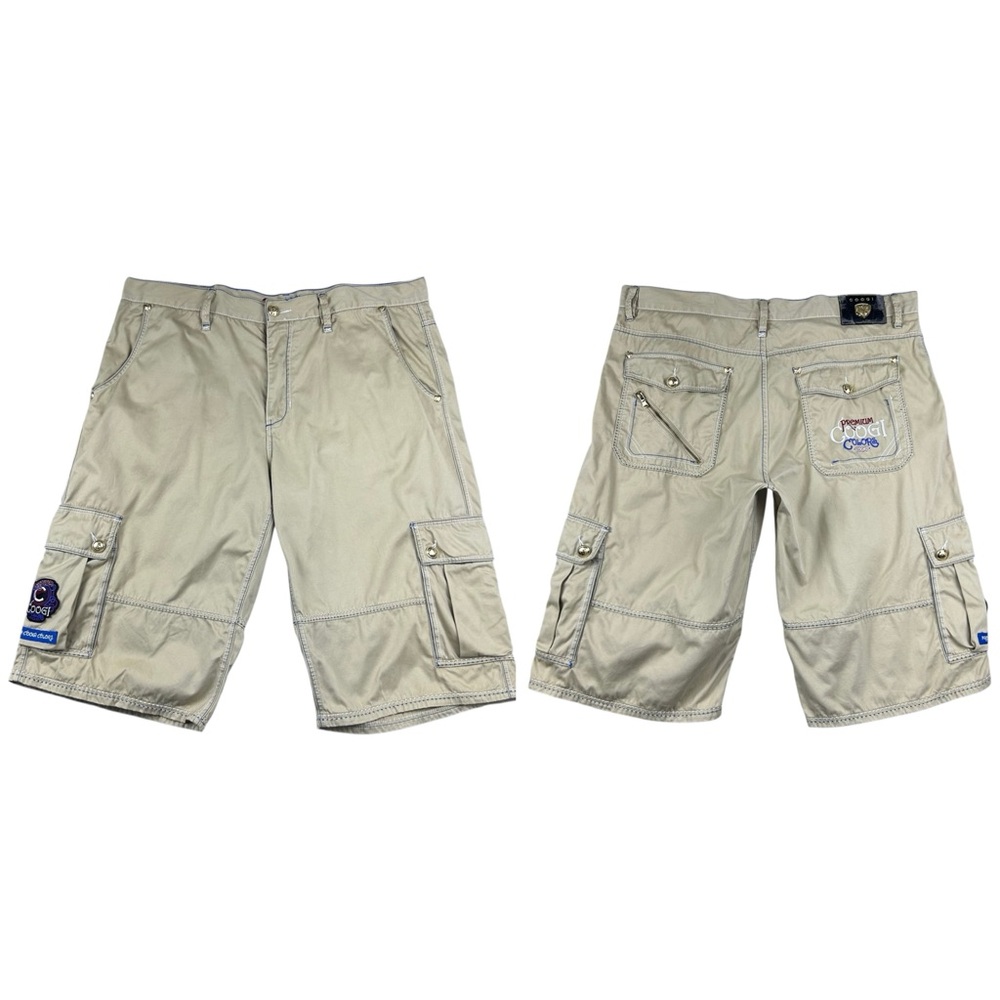 Coogi Mens Sz 42x17 Cargo Shorts Baggy Hip Hop Embroidery 90's Streetwear Biggie